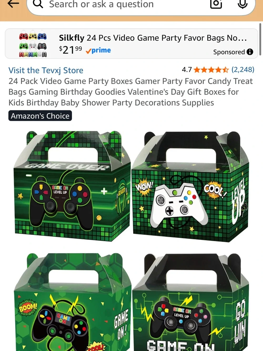 Amazon Green Gaming Controller Favor Boxes Set
